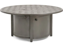 Winston Quick Ship Merge Weathered Teak Aluminum 49'' Round Fire Table