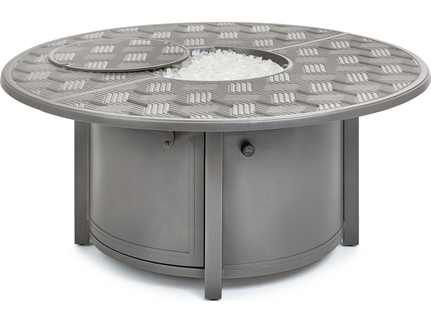 Winston Quick Ship Merge Weathered Teak Aluminum 49'' Round Fire Table 3 Winston Quick Ship Merge Weathered Teak Aluminum 49'' Round Fire Table - Image 3