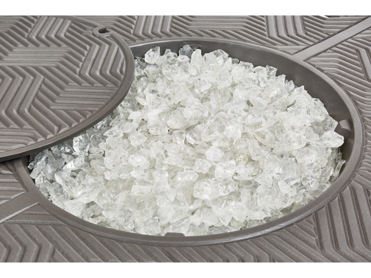 Winston Quick Ship Merge Weathered Teak Aluminum 49'' Round Fire Table 8 Winston Quick Ship Merge Weathered Teak Aluminum 49'' Round Fire Table - Image 8