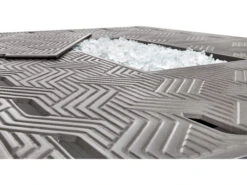 Winston Quick Ship Merge Weathered Teak Aluminum 52''W X 36''D Rectangular Fire Table -Patio Vibe Store WSHQ3052FTWTK12 zm