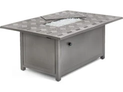 Winston Quick Ship Merge Weathered Teak Aluminum 52''W X 36''D Rectangular Fire Table -Patio Vibe Store WSHQ3052FTWTK3 zm