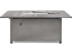 Winston Quick Ship Merge Weathered Teak Aluminum 52''W X 36''D Rectangular Fire Table -Patio Vibe Store WSHQ3052FTWTK5 zm