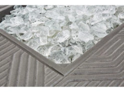 Winston Quick Ship Merge Weathered Teak Aluminum 52''W X 36''D Rectangular Fire Table -Patio Vibe Store WSHQ3052FTWTK8 zm