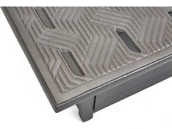 Winston Quick Ship Merge Weathered Teak Aluminum 52''W X 36''D Rectangular Fire Table -Patio Vibe Store WSHQ3052FTWTK9 zm