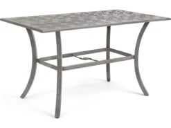 Winston Quick Ship Merge Weathered Teak Aluminum 64''W X 36''D X Rectangular Counter Table