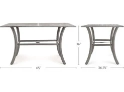 Winston Quick Ship Merge Weathered Teak Aluminum 64''W X 36''D X Rectangular Counter Table -Patio Vibe Store WSHQ3060BWTK9 zm