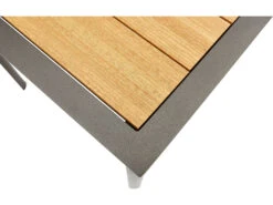 Winston Quick Ship Harper Weathered Teak Aluminum 63''W X 34''D Rectangular Counter Table With Umbrella Hole -Patio Vibe Store WSHQ64063BST7 zm