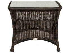 Woodard Whitecraft Sommerwind Wicker 27''W X 22''D Rectangular Glass Top End Table -Patio Vibe Store WTS5962013 zm