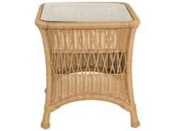 Woodard Whitecraft Sommerwind Wicker 27''W X 22''D Rectangular Glass Top End Table -Patio Vibe Store WTS5962016 zm