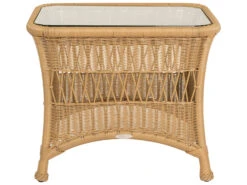 Woodard Whitecraft Sommerwind Wicker 27''W X 22''D Rectangular Glass Top End Table -Patio Vibe Store WTS5962017 zm