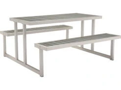 Zuo Outdoor Cuomo Aluminum Faux Wood 62.60 X 59 Rectangular Picnic Table