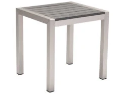 Zuo Outdoor Cosmopolitan Aluminum 20 X 18 Rectangular Faux Wood Top Side Table